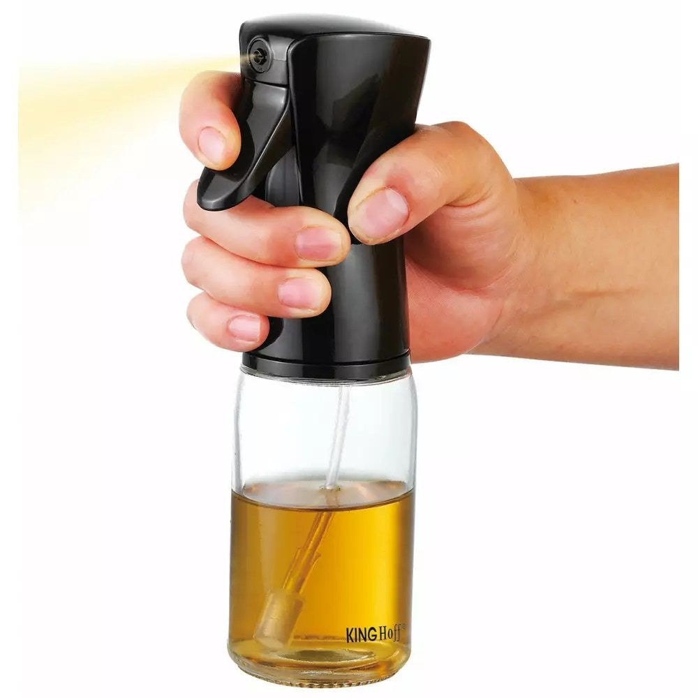 Sticlă spray cu ulei și oțet KingHoff 1718, sticlă, 190 ml, negru/transparent