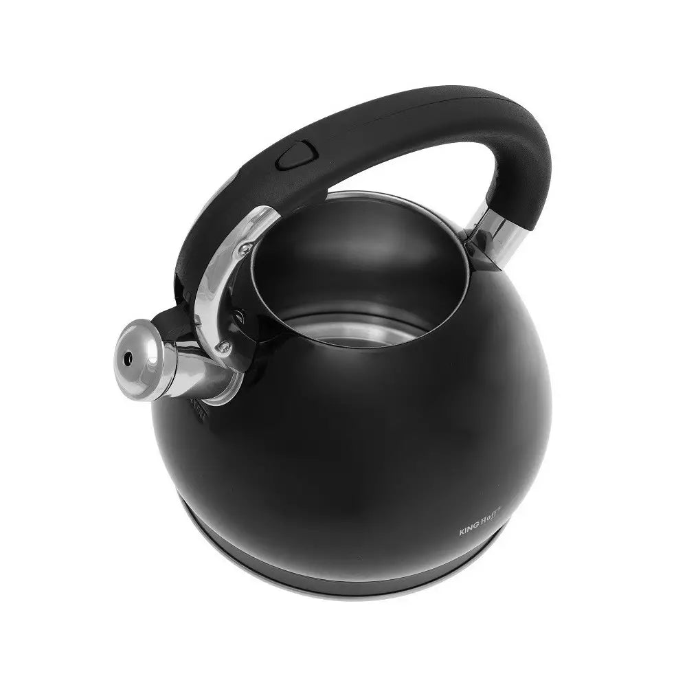 Fierbător cu fluierat KingHoff 1221, 3,4 L, efect de marmură, inducție, negru