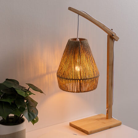 Lampă de masă Atmosphera Palm Cocktail, 55 cm, Bambus
