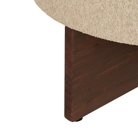 Pouf atmosferă Kayan, Boucle, Ivory, Ø50 cm