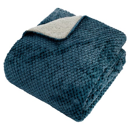 Одеяло atmosphera Lyno, Фланел и Шерпа, 130x170 cm, Синьо
