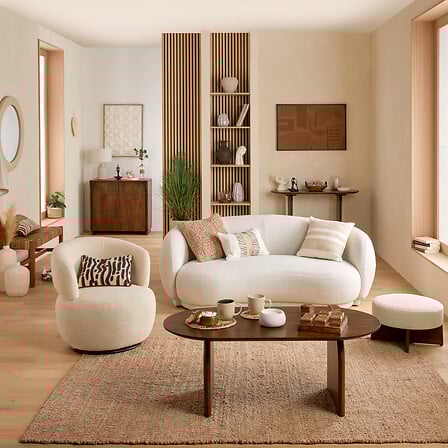 Canapea Atmosphera Nesky cu două locuri, Alb, 192x99x72.5 cm