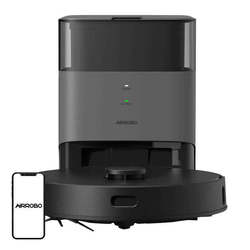 Aspirator robot cu stație AirRobo T20+, 60W, Mop, 3200mAh, filtre HEPA, Negru