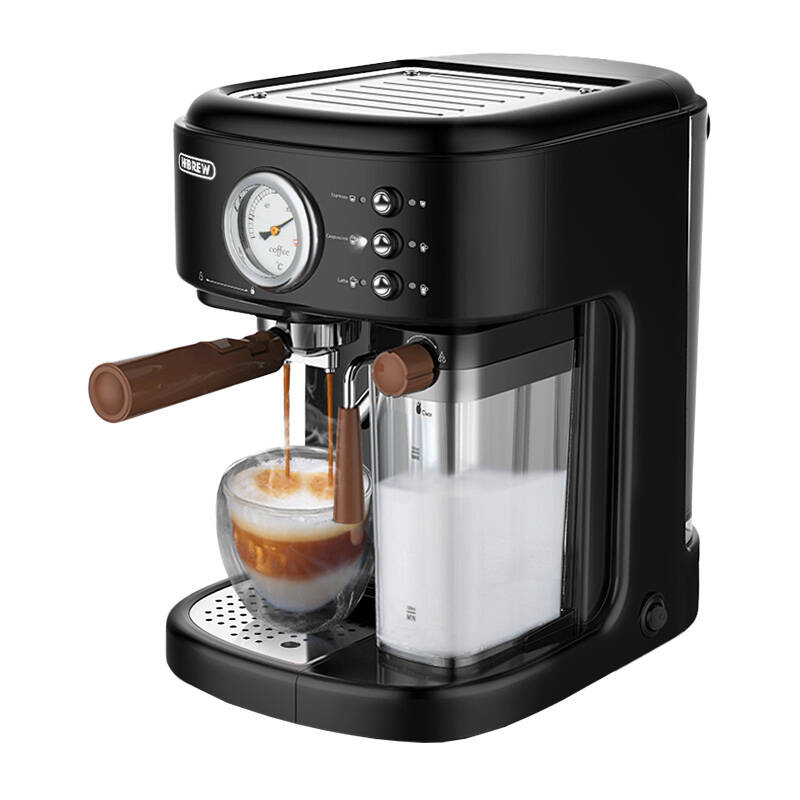 Espressor semiautomat cu spumator de lapte HiBREW H8A, 19 bar, 1250W, 1500 ml, Compatibil cu cafea măcinată, Negru