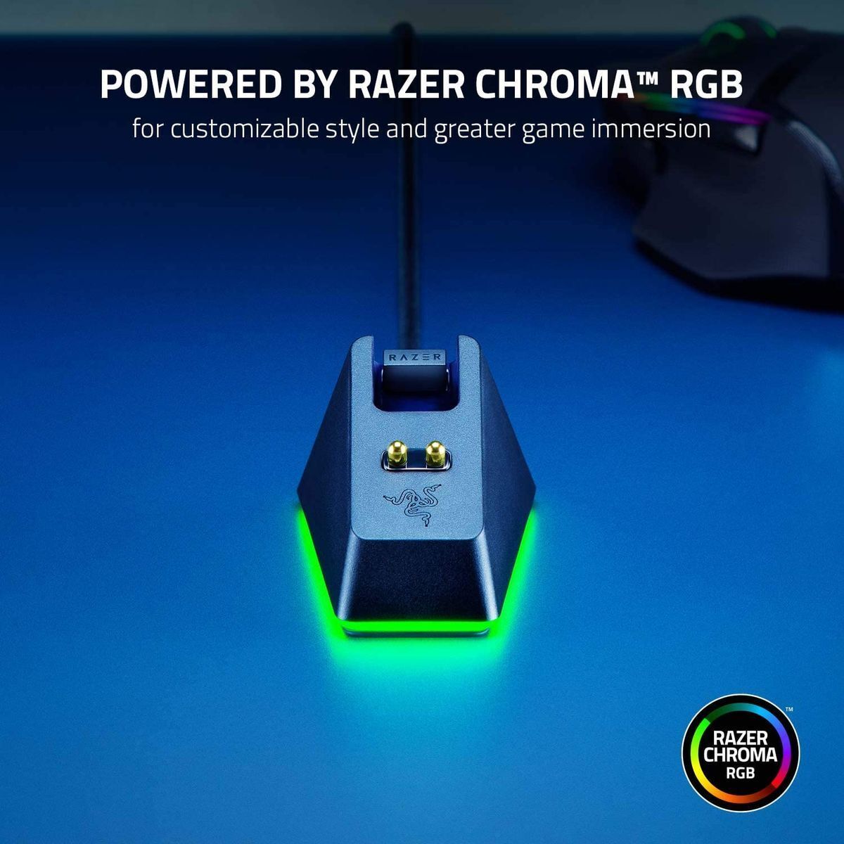 Stație de încărcare pentru mouse Razer Dock, neagră
