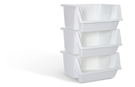 Кула за съхранение 5five Essentiels, 3 кошници, PP, Бяла, 66 cm