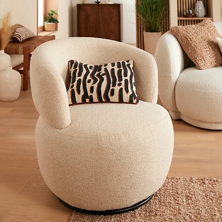 Fotoliu Atmosphera Sileo, Boucle, Pivotant, Bej