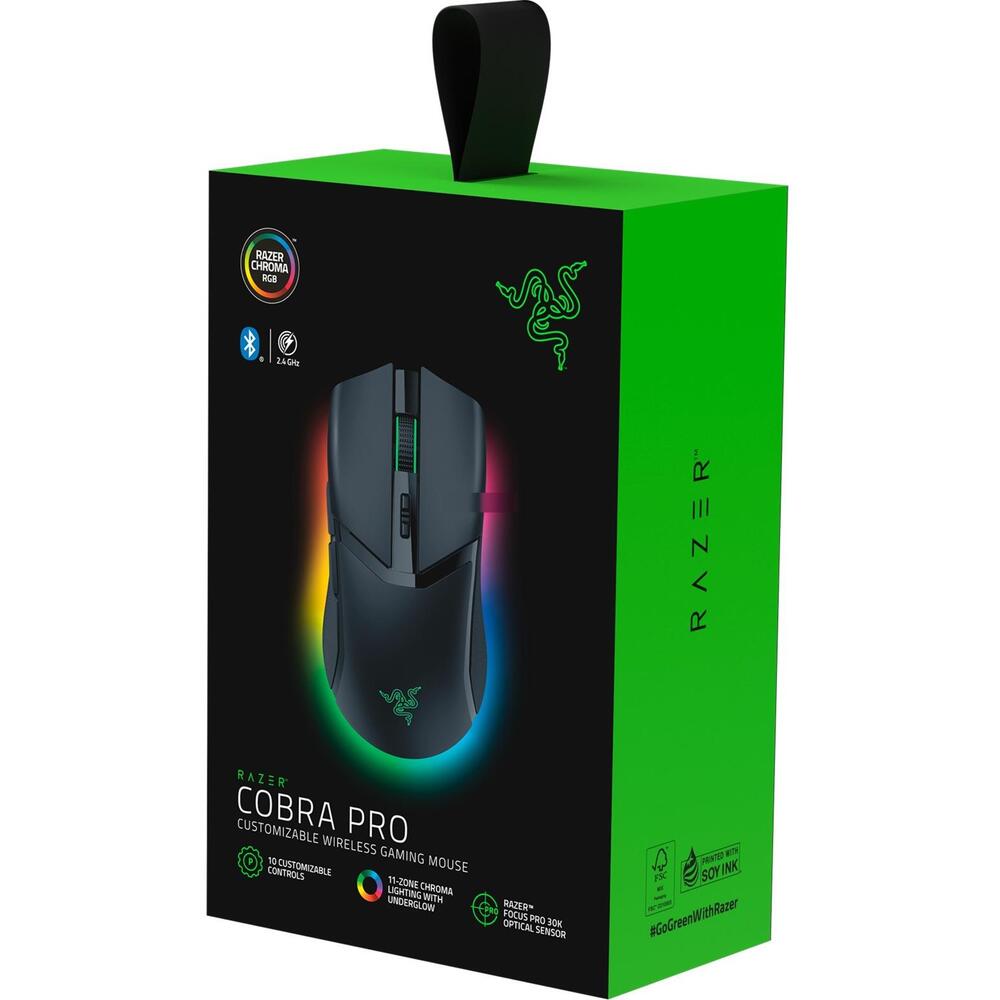 Mouse de gaming wireless Razer Cobra PRO, iluminare RGB, negru