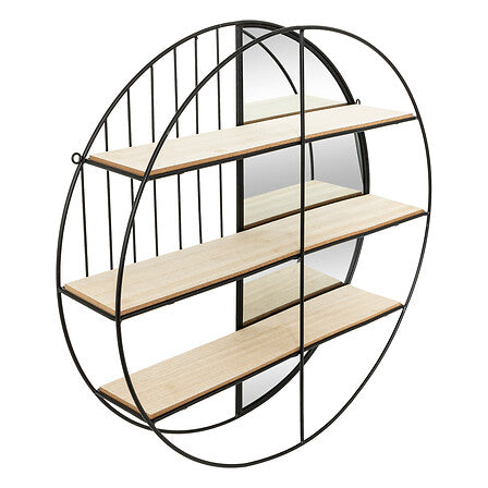 Raft de perete cu oglindă, atmosferă Zina, Ø56 cm