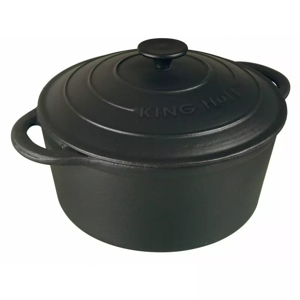 Cratiță KingHoff 2253, Capac din fontă, Mânere din fontă, Inducție, 2,4 l, Diametru 22 cm