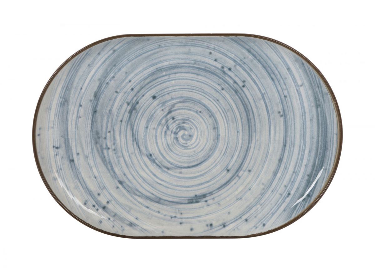 Platou oval LA MEDITERRANEA Swirl, Porțelan