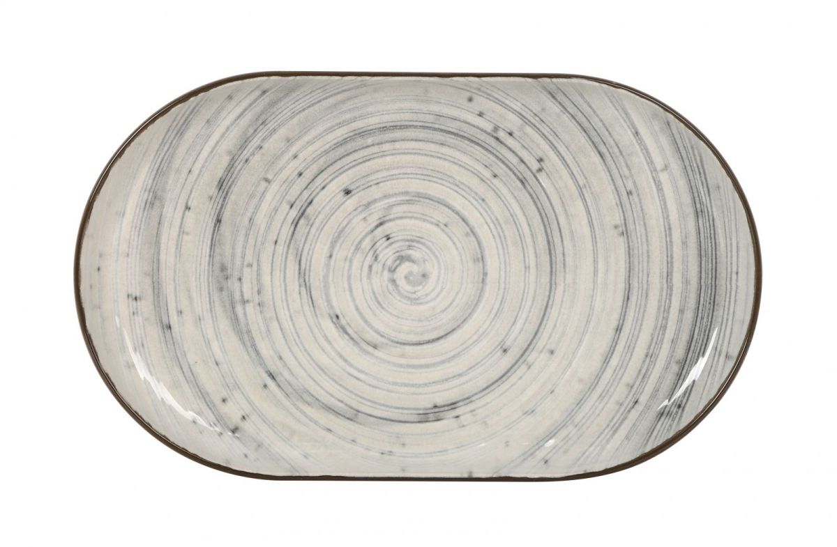 Farfurie ovală LA MEDITERRANEA Vortex, 25x15 cm, porțelan