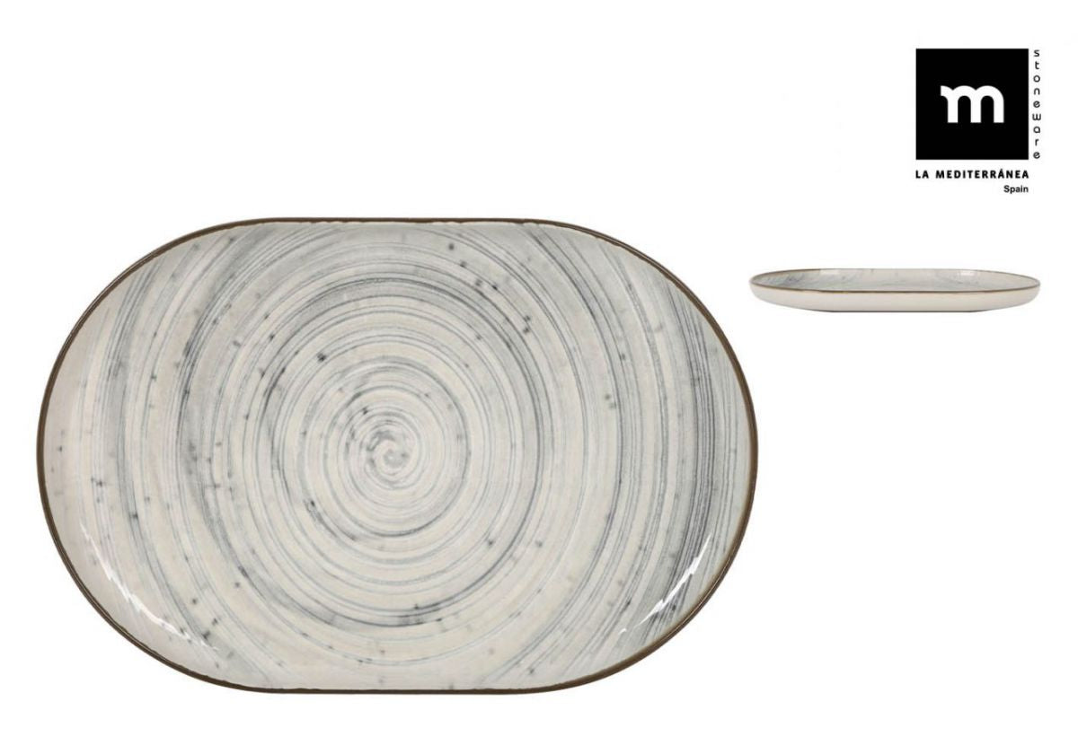 Farfurie ovală LA MEDITERRANEA Vortex, 30x20 cm, porțelan
