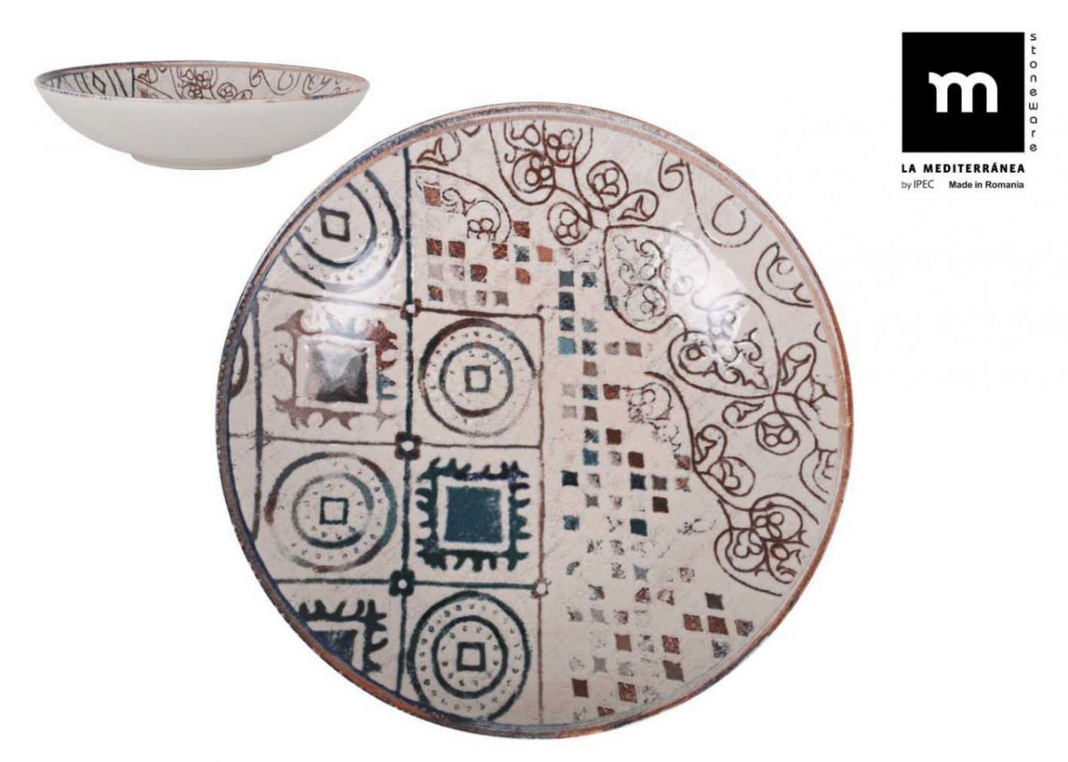 Farfurie adanca LA MEDITERRANEA Grecia, 18x18 cm, portelan