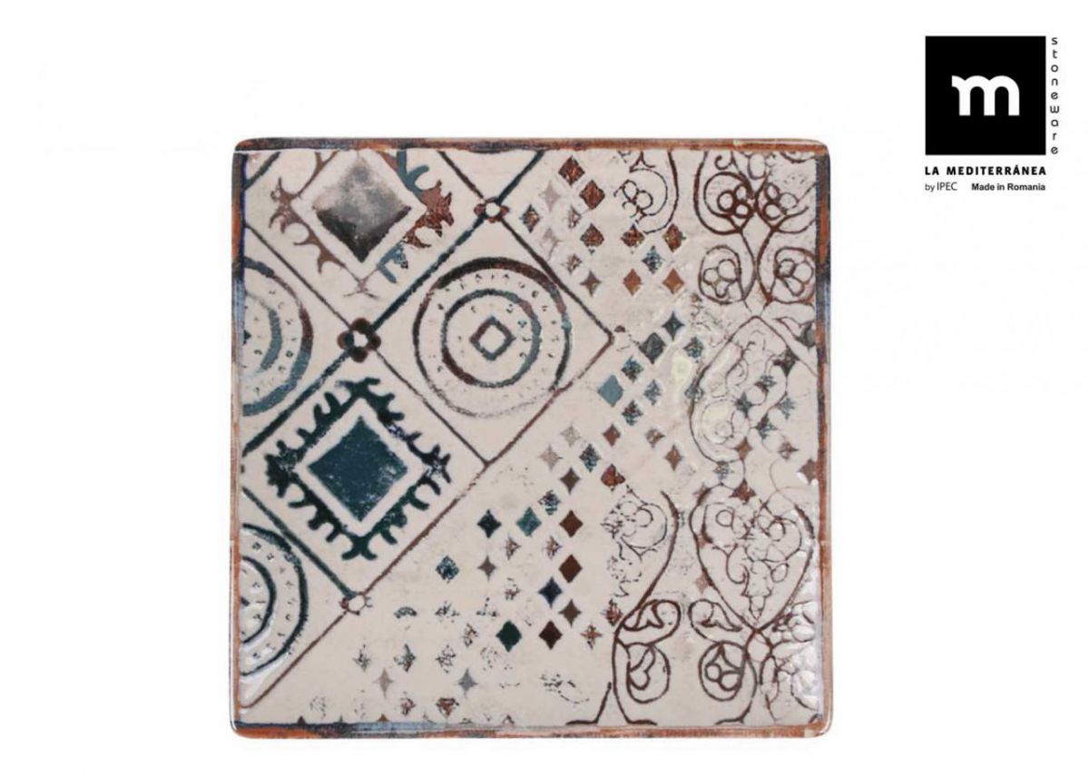 Farfurie desert LA MEDITERRANEA Grecia, 18x18 cm, portelan