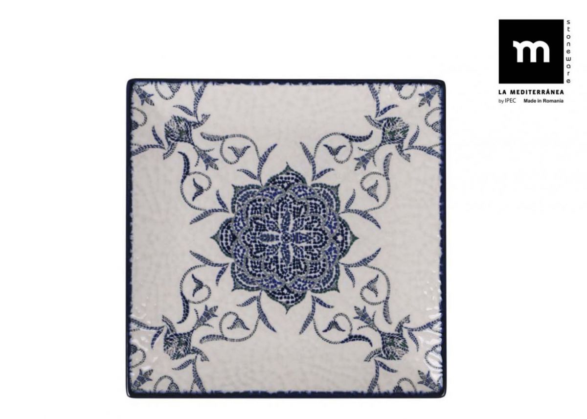 Farfurie pentru desert LA MEDITERRANEA Rosetta, 18x18 cm, Porțelan