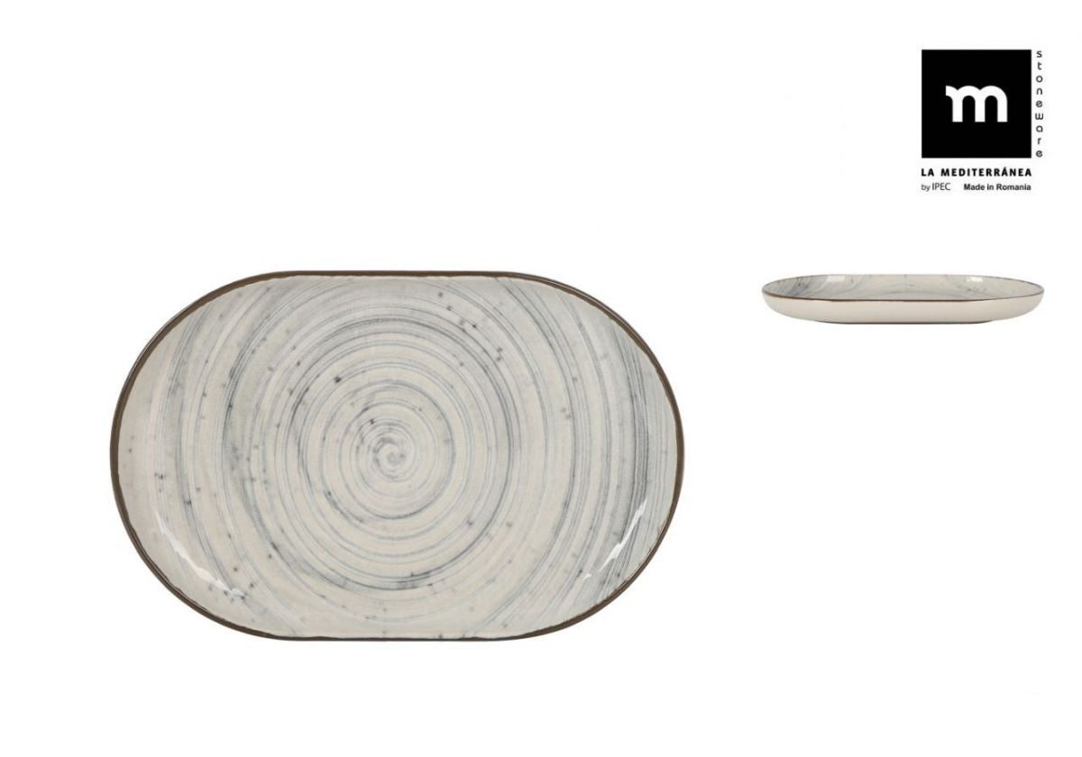 Farfurie ovală LA MEDITERRANEA Vortex, 20x13 cm, porțelan