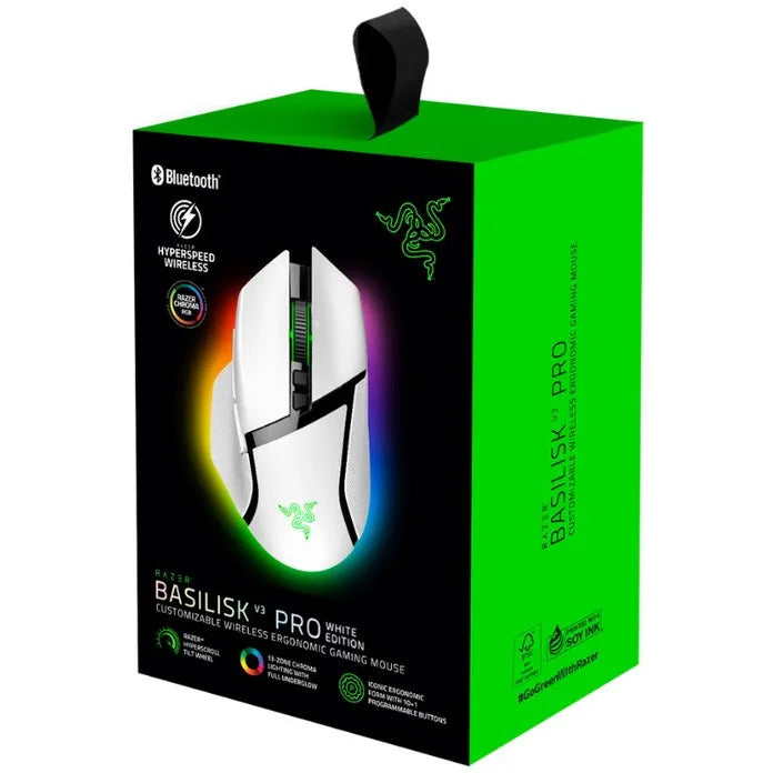 Mouse de gaming wireless Razer Basilisk V3 PRO, 30k DPI, alb