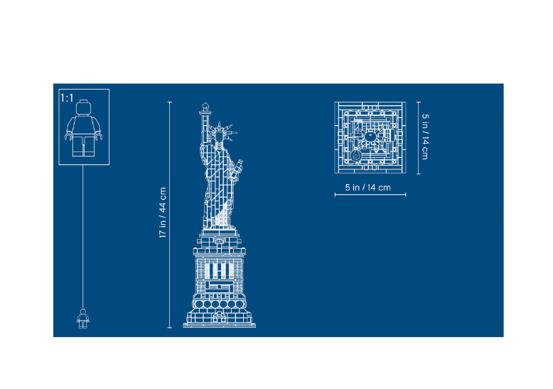 LEGO® Architecture, Statuia Libertății 21042, 1685 de piese