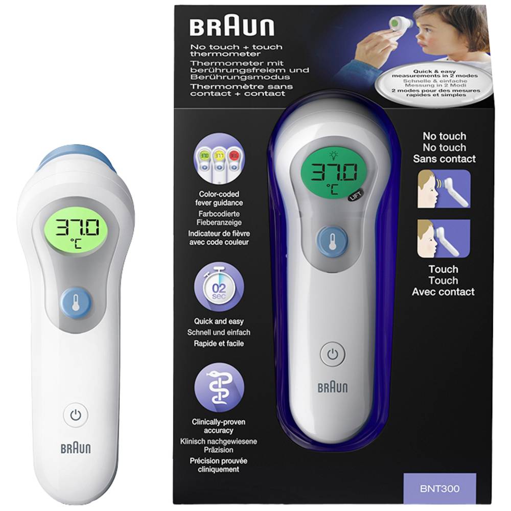 Termometru fără contact Braun BNT 300, alb