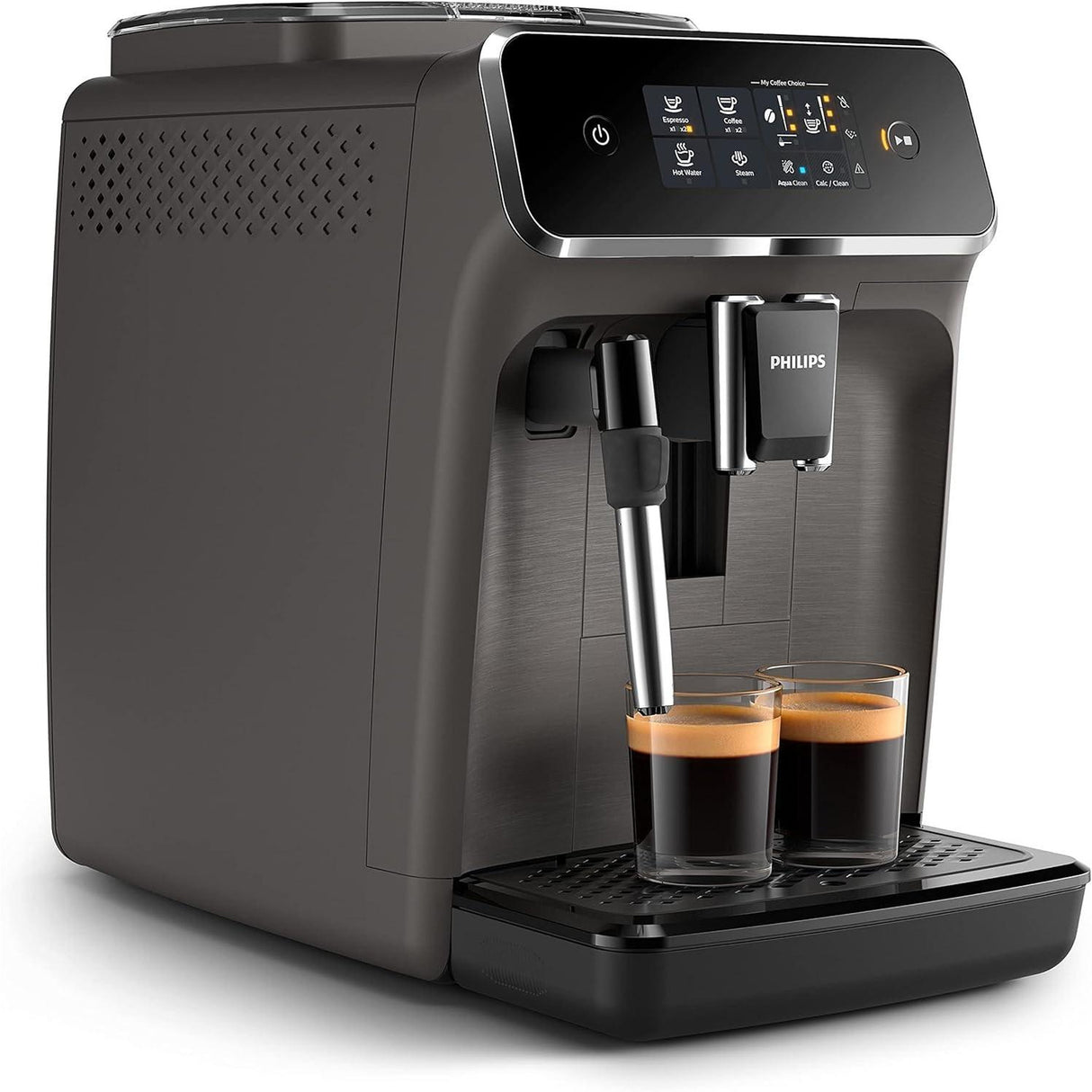 Espressor Philips EP2224/10, 2 băuturi, 15 bari, râșniță ceramică de 1500 W, ecran tactil, negru