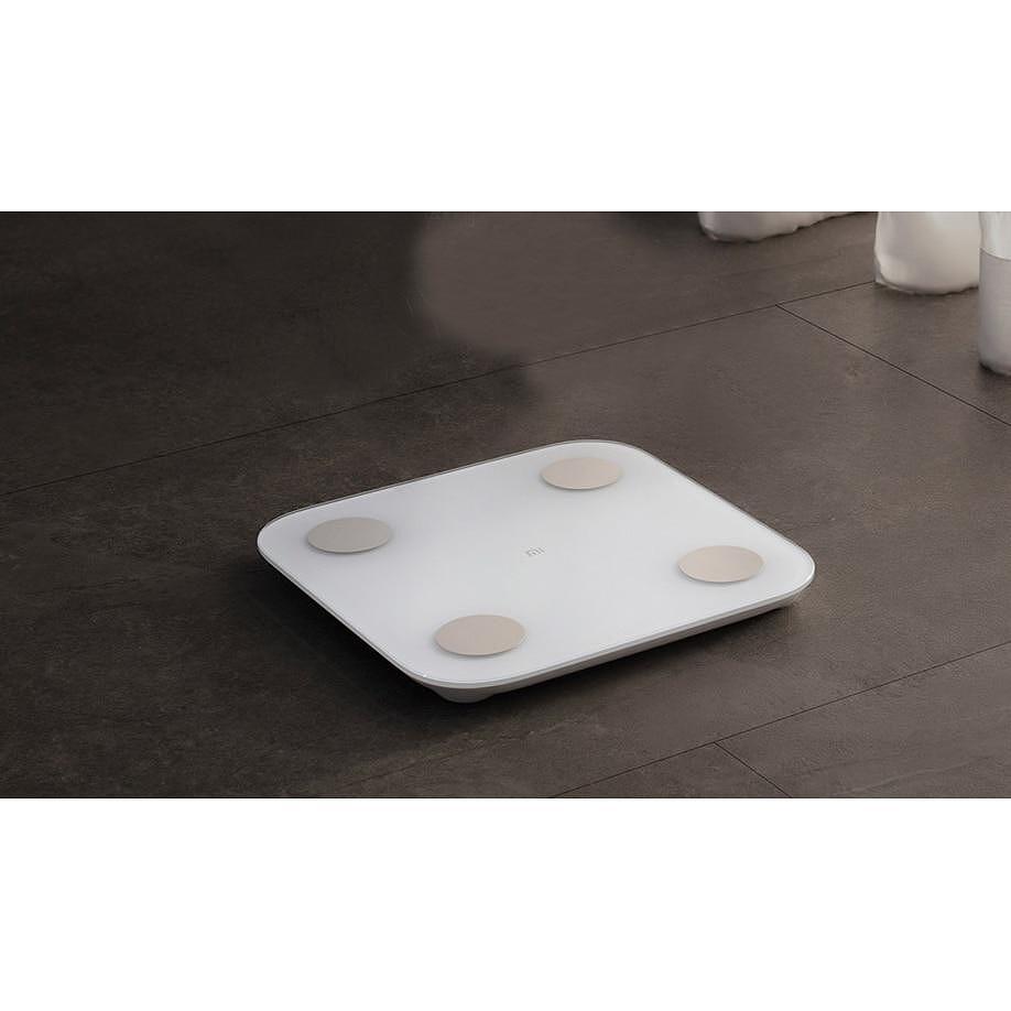 Cântar de compoziție corporală Xiaomi Mi 2, inteligent, până la 150 kg, conexiune Bluetooth, sticlă securizată, vârstă metabolică, procent muscular, alb