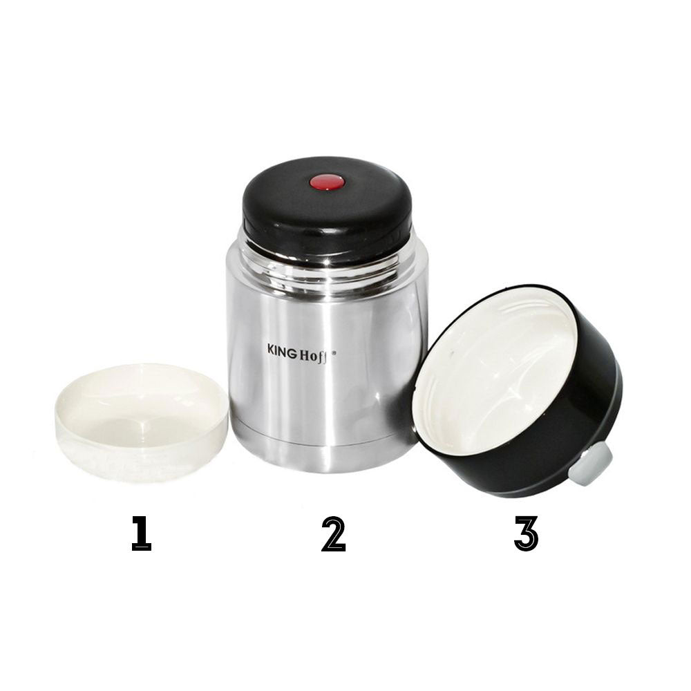 Termos alimentar cu pereți dubli din oțel inoxidabil KingHoff 4374, 650 ml