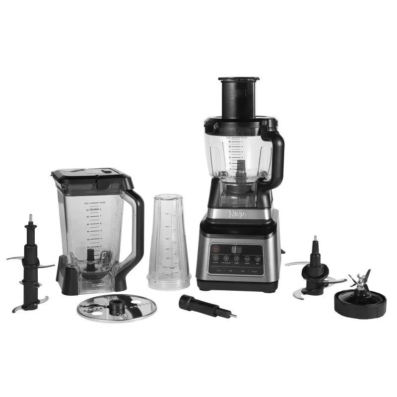 Robot de bucătărie Ninja BN800EU 3 în 1, 1200 W, 5 programe Auto-iQ, boluri de 1,8 l și 2,1 l, pahar de 0,7 l, negru/argintiu