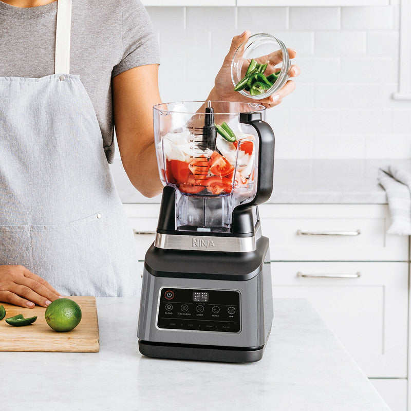 Robot de bucătărie Ninja BN800EU 3 în 1, 1200 W, 5 programe Auto-iQ, boluri de 1,8 l și 2,1 l, pahar de 0,7 l, negru/argintiu