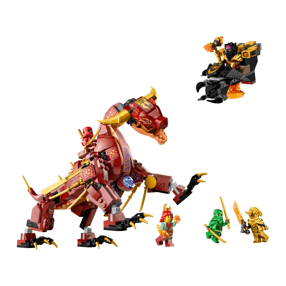 LEGO® Ninjago - Dragon de lavă transformabil cu Val de căldură 71793, 479 de piese