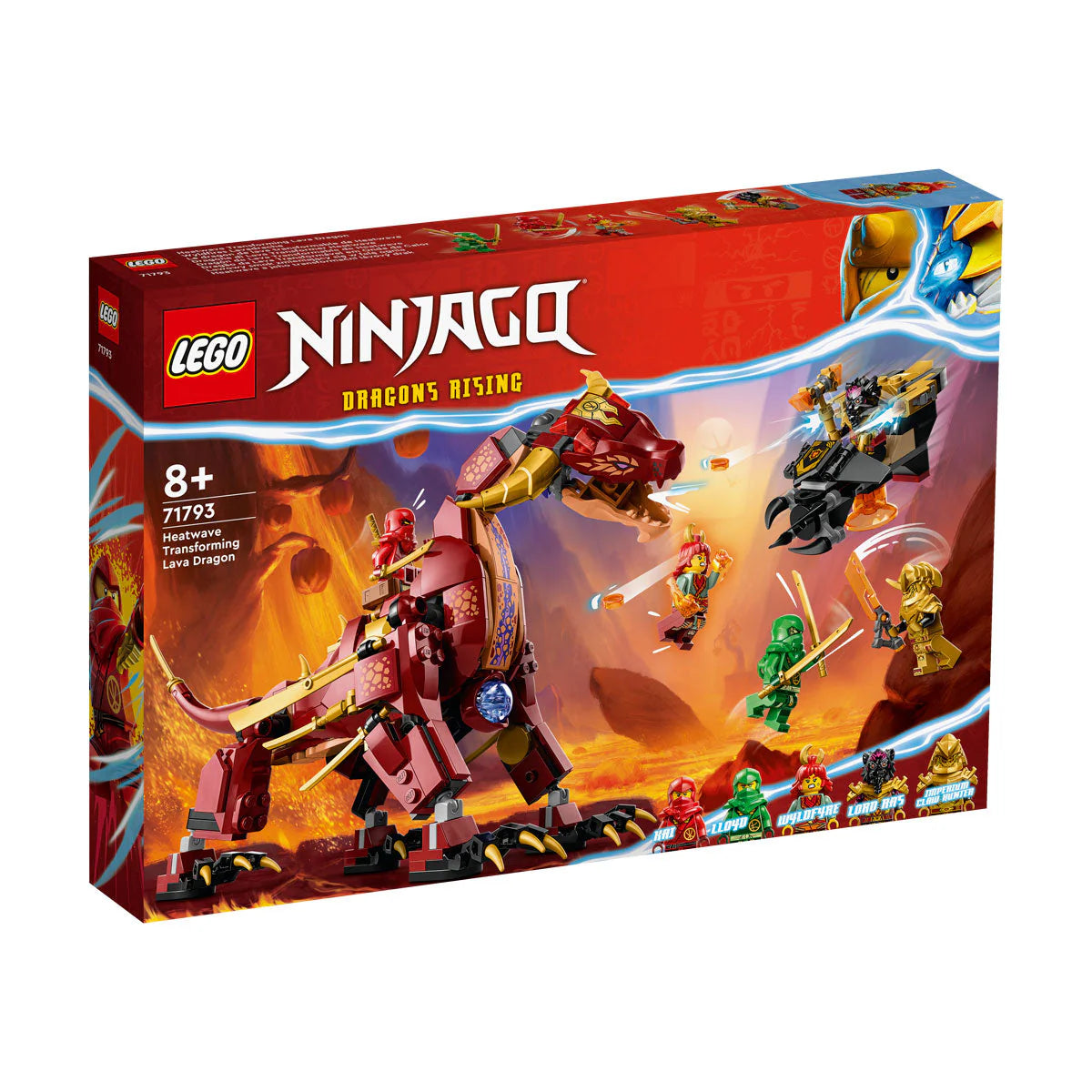 LEGO® Ninjago - Dragon de lavă transformabil cu Val de căldură 71793, 479 de piese