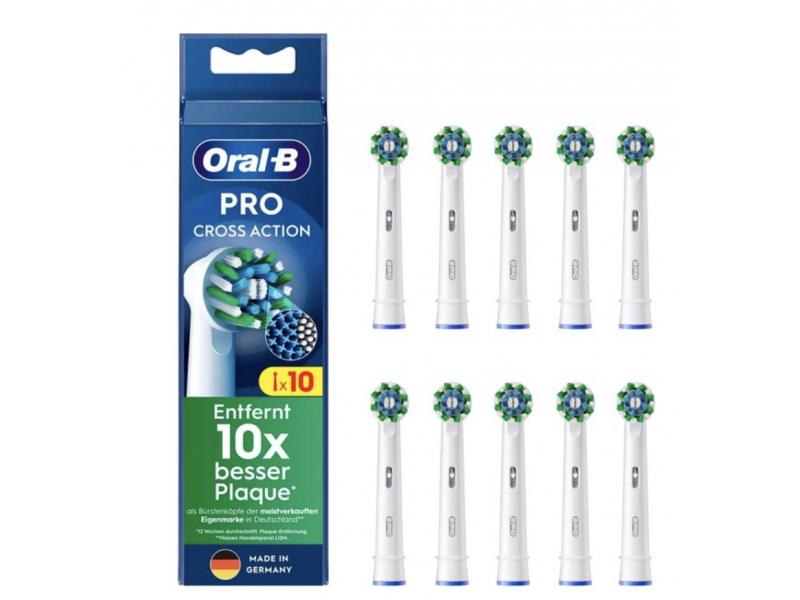 Cap de periuță de dinți electrică Oral-B Pro CrossAction 860595, Alb, 10 bucăți