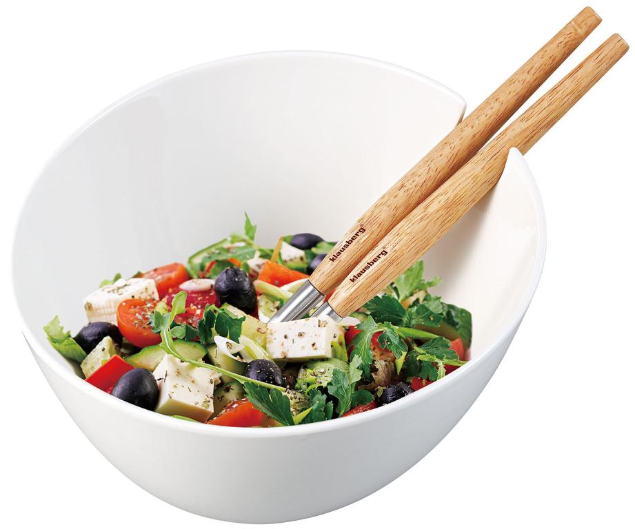 Set de bol și 2 tacâmuri pentru salată Klausberg, Ceramică
