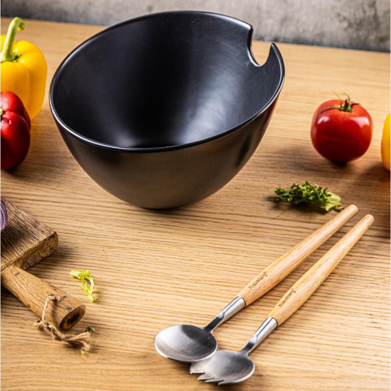 Set de bol și 2 tacâmuri pentru salată Klausberg, Ceramică