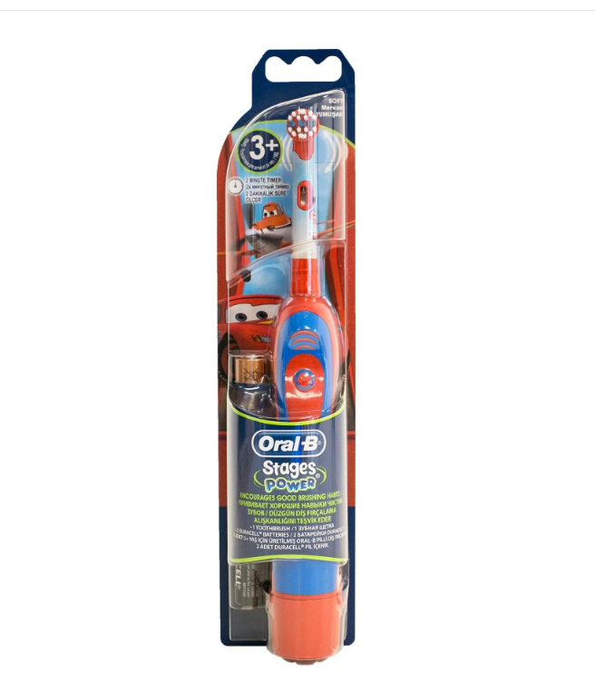 Periuță de dinți electrică pentru copii Oral-B Stages Power Disney Cars & Planes DB4.510.K, Roșu