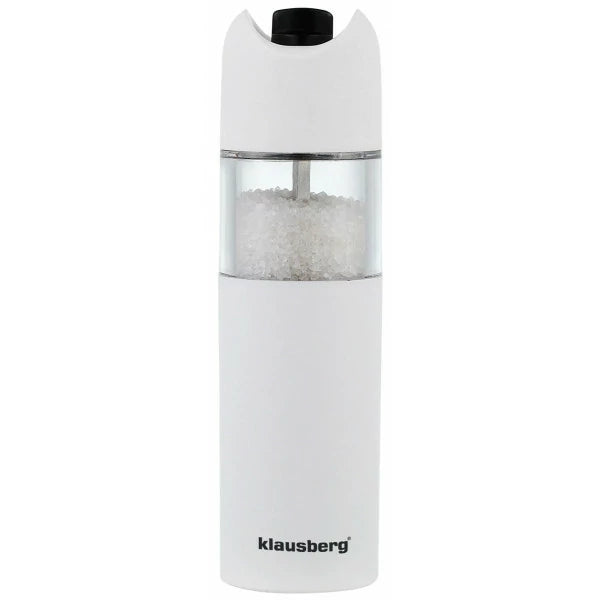 Râșniță automată de sare sau piper Klausberg KB 7437, 6 baterii AA, cap ceramic, alb