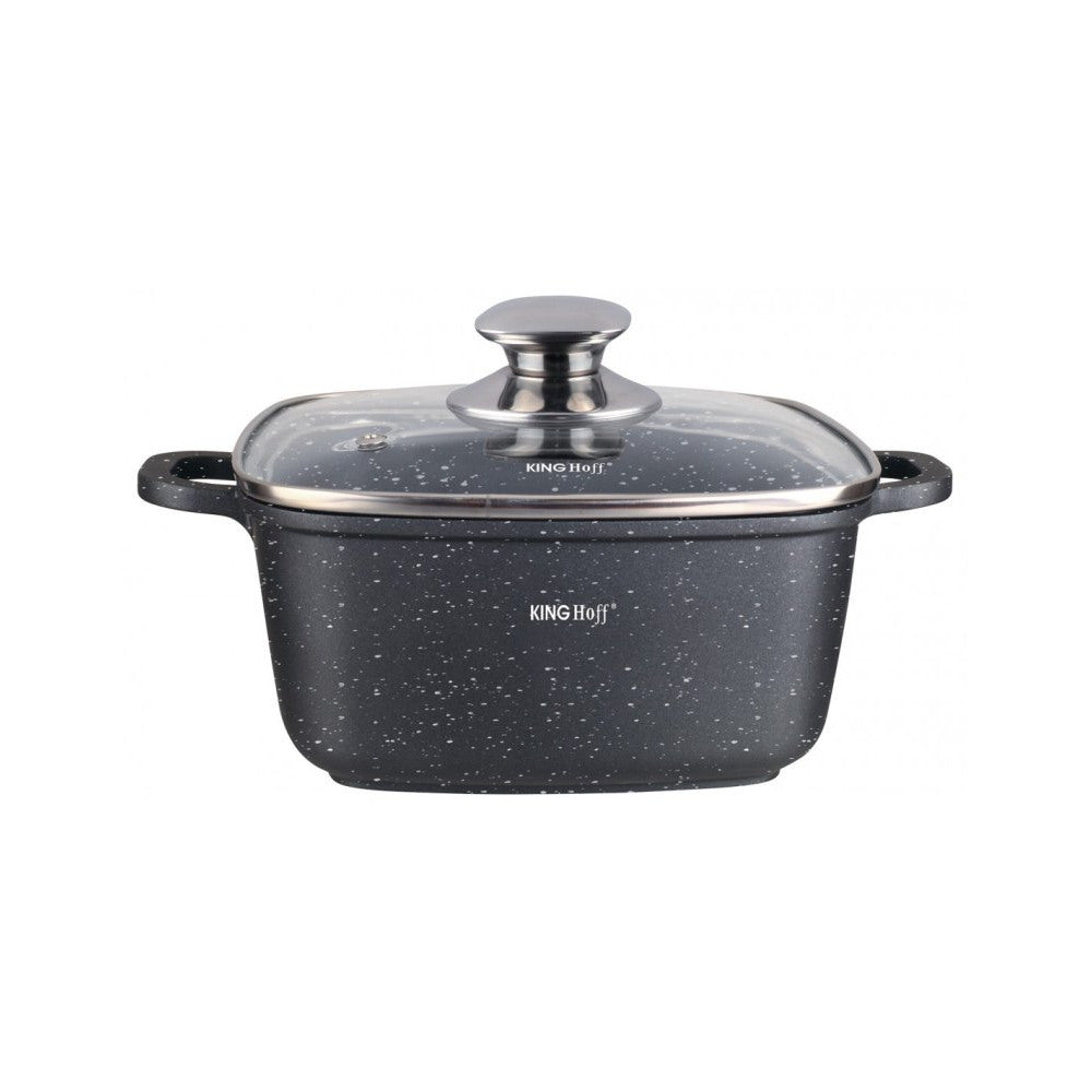 Cuptor și aragaz Kinghoff cu înveliș din marmură, inducție, negru