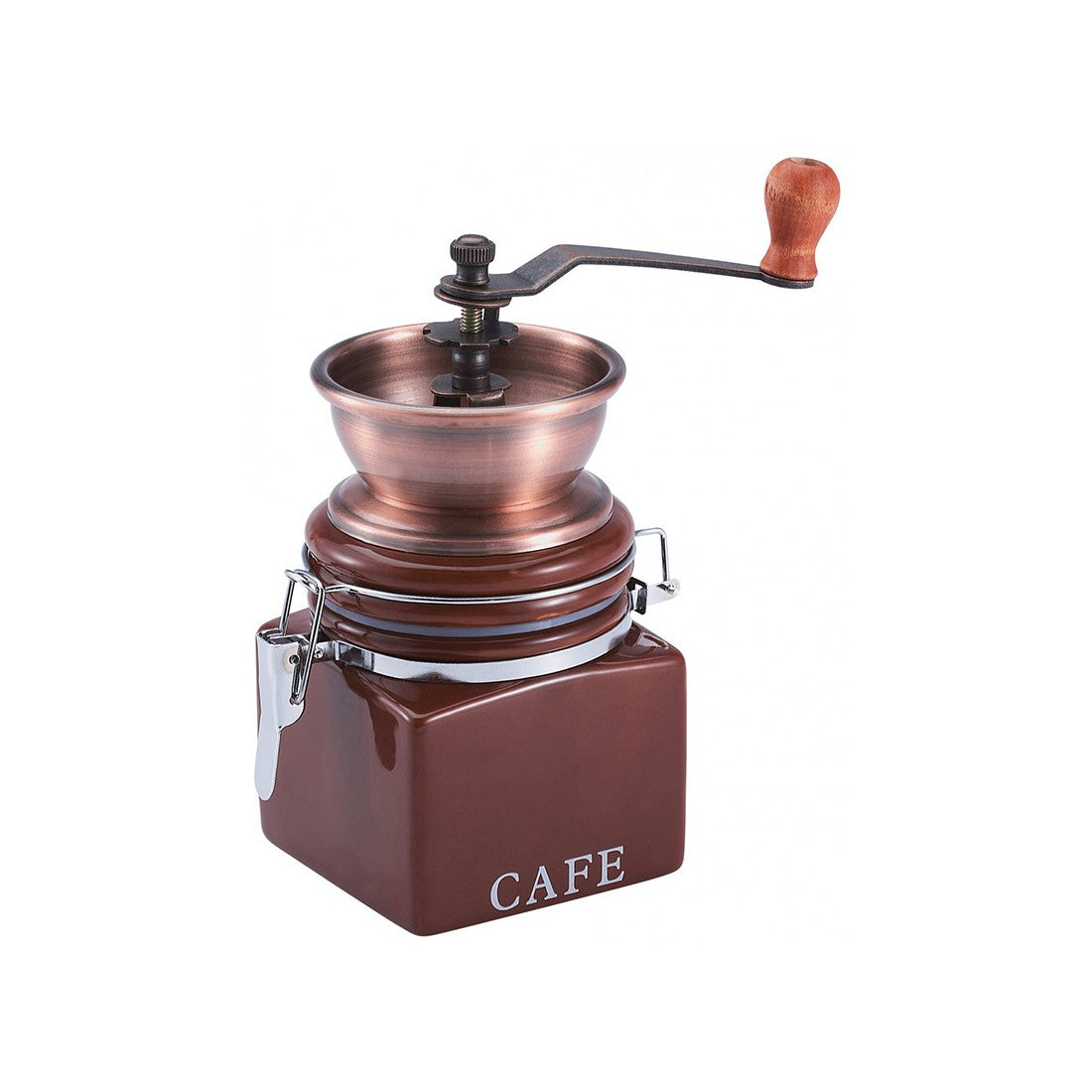 Râșniță de cafea manuală KingHoff 4146, mecanism ceramic, corp metalic și ceramic