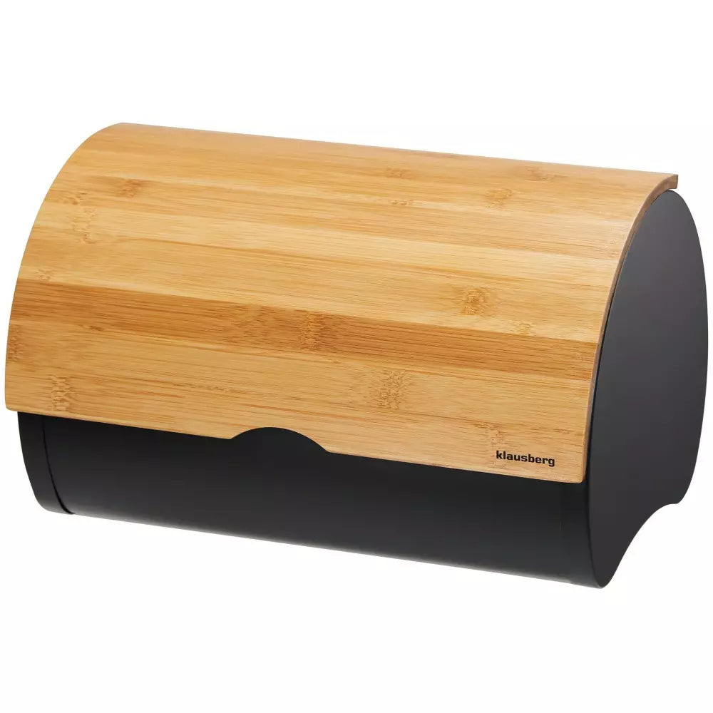 Cutie pentru pâine Klausberg 7711, 32 cm, Construcție ușoară și robustă, Bambus, Maro/negru
