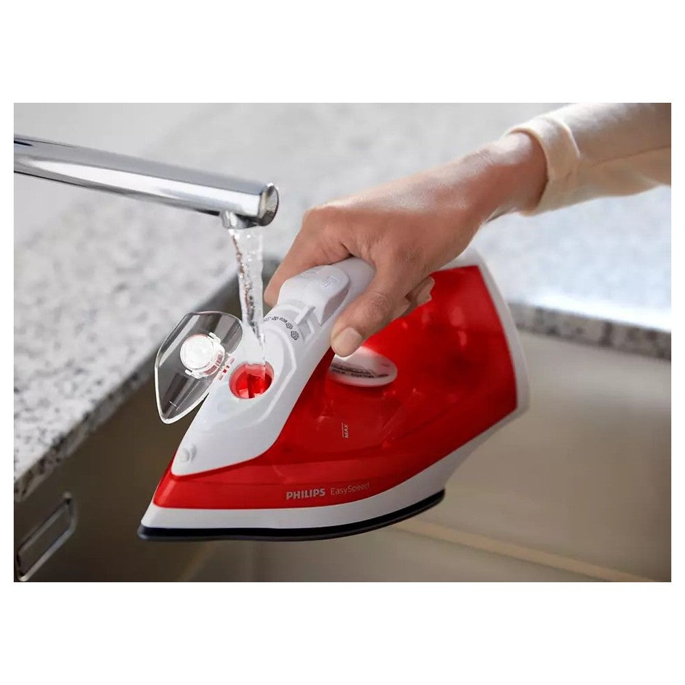 Fier de călcat cu abur Philips EasySpeed GC1742/40, Călcare uscată și cu abur, Talpă antiaderentă, 2000 W, Roșu