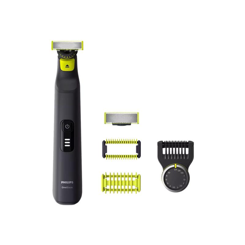 Aparat de tuns Philips Pro 360 QP6541/15, OneBlade, Durată de viață a bateriei 90 min, Indicator LED, Negru/Galben