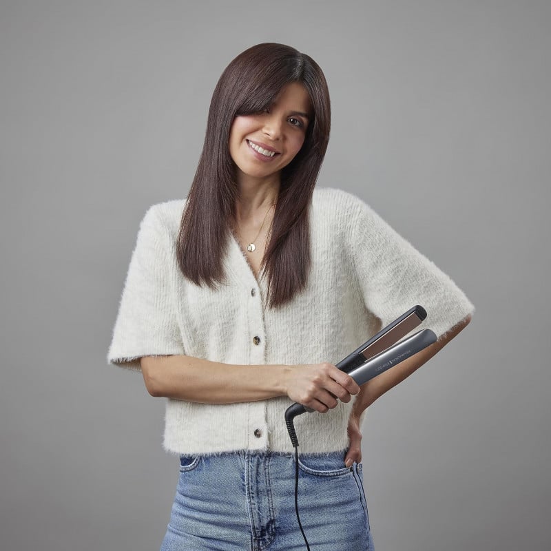 Placă de îndreptat părul Remington Keratin Protect S8598, înveliș ceramic, 230°C, gri