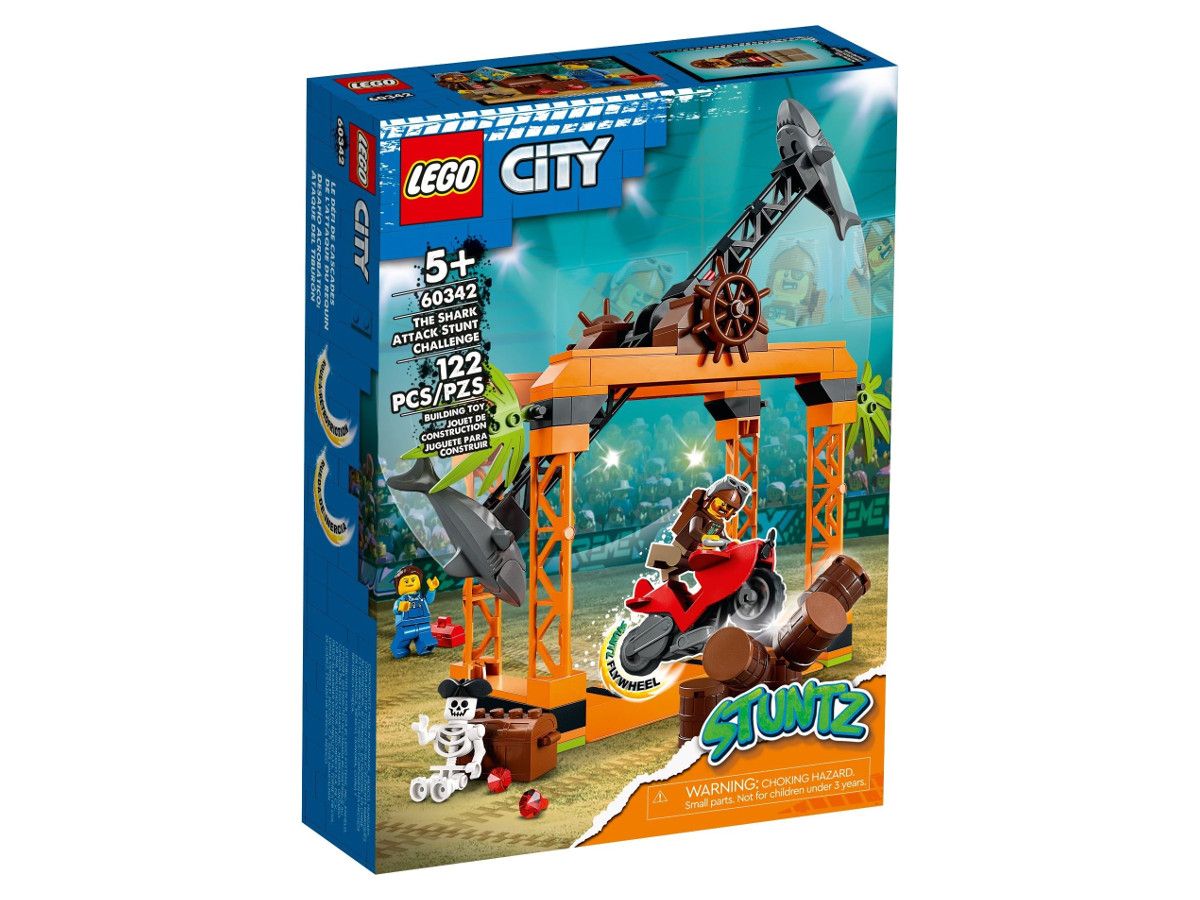 LEGO® City - Provocarea Cascadelor cu Rechinii 60342, 122 de piese