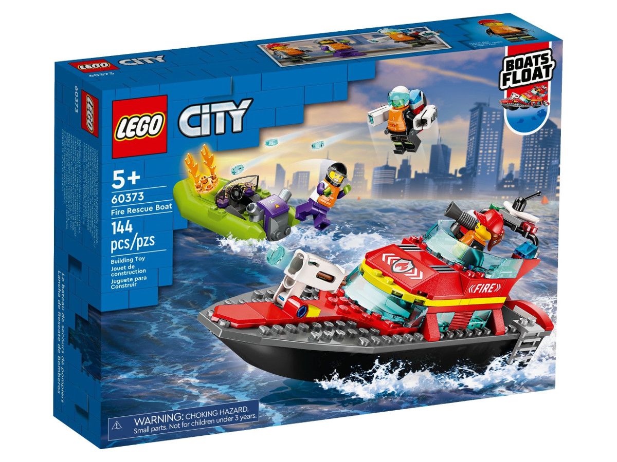 LEGO® City - Barcă de salvare a pompierilor 60373, 144 de piese