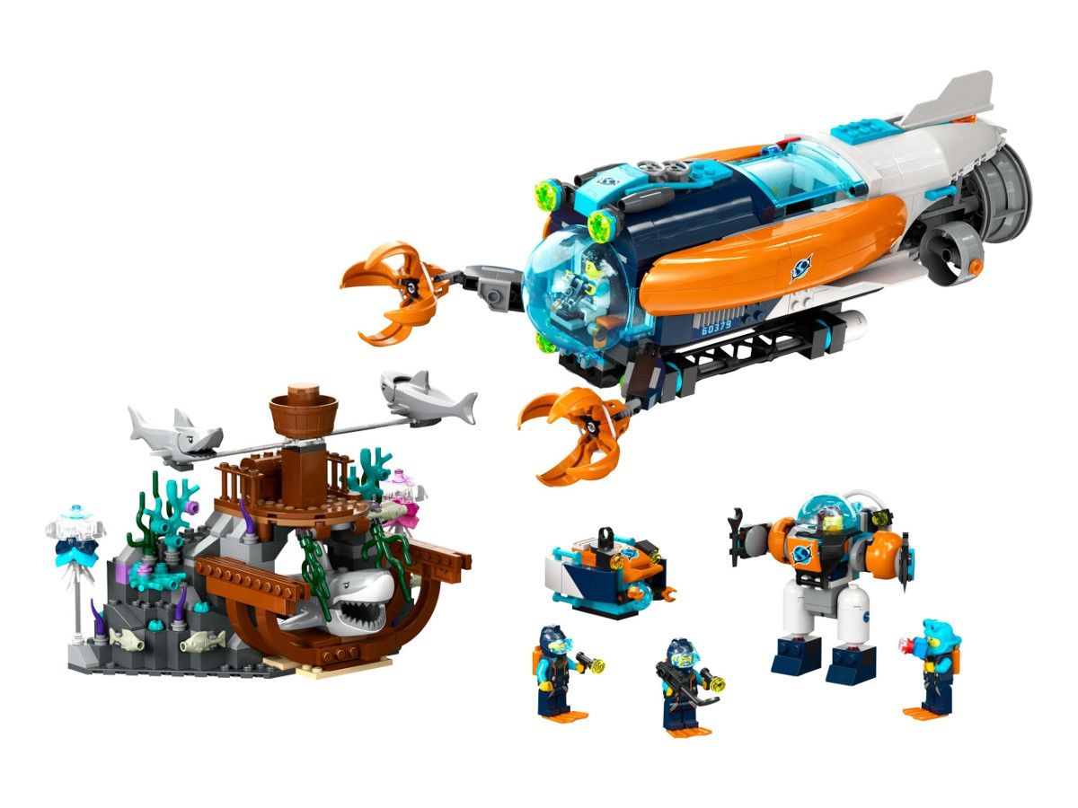 LEGO® City - Submarin de explorare în adâncurile mării 60379, 842 de piese
