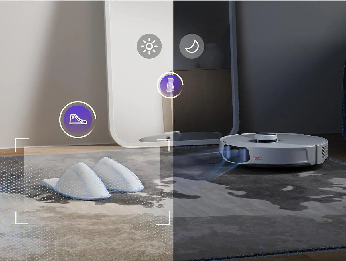 Aspirator robot Roborock S8 MaxV Ultra S8MVU02-00, Mop, Cartografiere 3D, 5200 mAh, 10.000 Pa, Recipient praf 270 ml, 60 W, Autonomie 180 minute, Alb