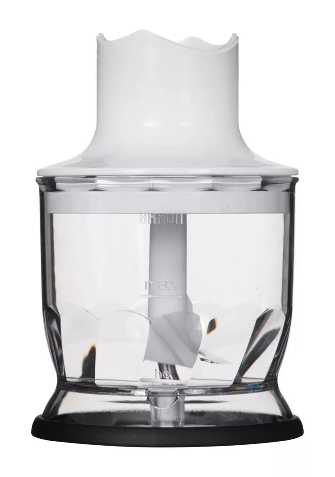 Blender Braun MultiQuick 525, 600 W, mixer de mână pentru omletă, 2 viteze + funcție Turbo, tel din oțel inoxidabil, dispozitiv de tocat, alb/gri