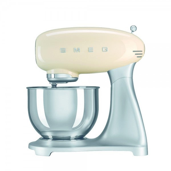 Mixer cu bol Smeg SMF02CREU, 800W, 4,8 l, Cremă/Argintiu