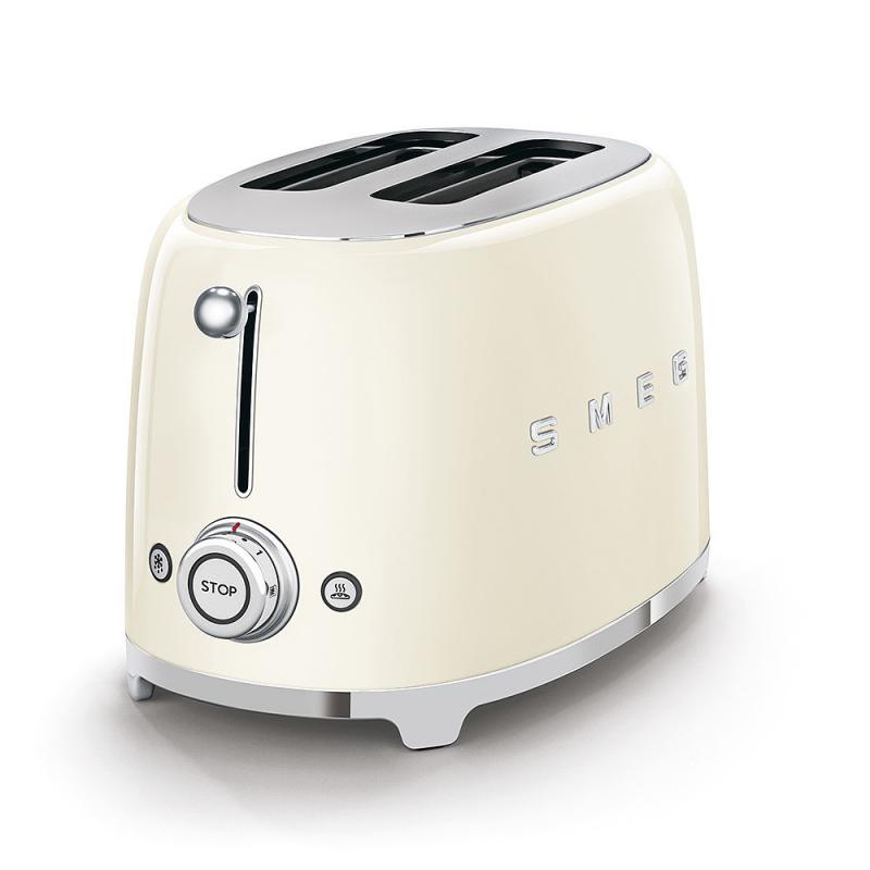 Prăjitor de pâine SMEG TSF01CREU, 950 W, 2 felii, 6 niveluri de prăjire, Cremă