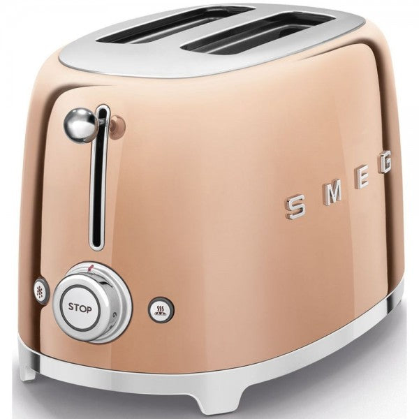 Prăjitor de pâine Smeg TSF01RGEU, 950 W, 2 felii, Auriu roz